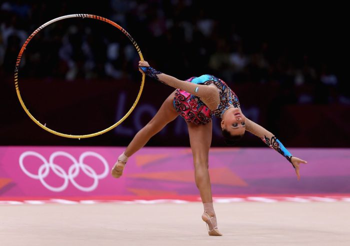 Gymnastics sport with balls hoops and more