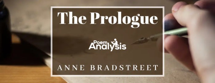 Anne bradstreet the prologue analysis