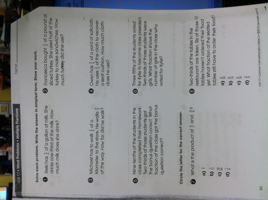 Module 4 operations with fractions quiz b answers