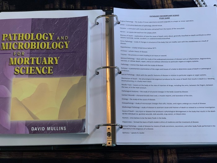 Pathology and microbiology for mortuary science